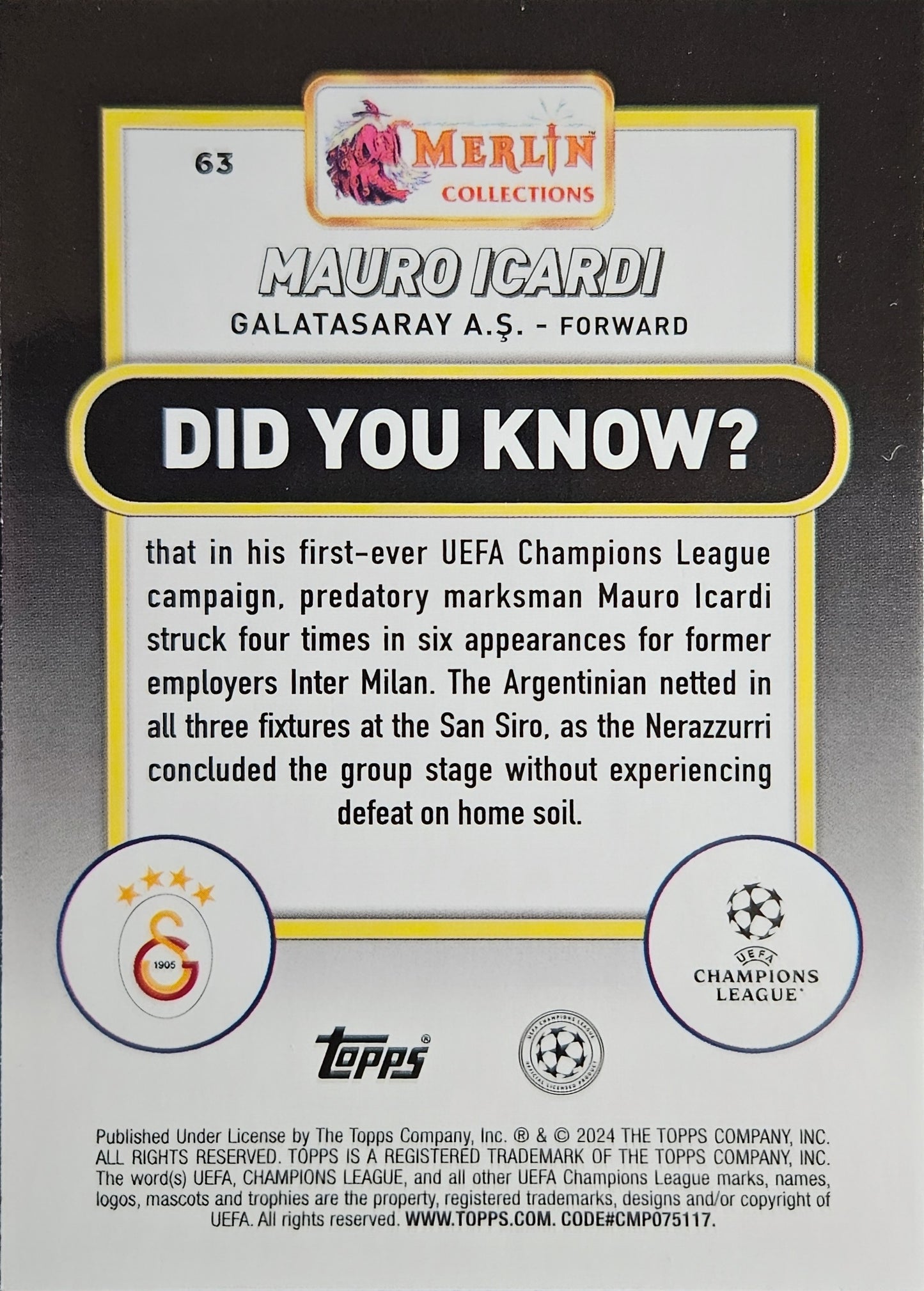 Mauro Icardi - Merlin UEFA Club Competitions 23/24