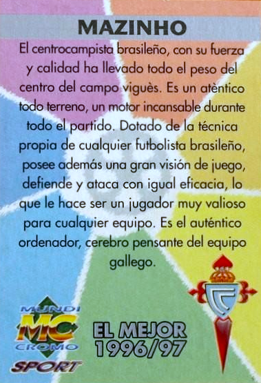 Mazinho - El mejor 1996/97 - Las Fichas de la Liga 97/98