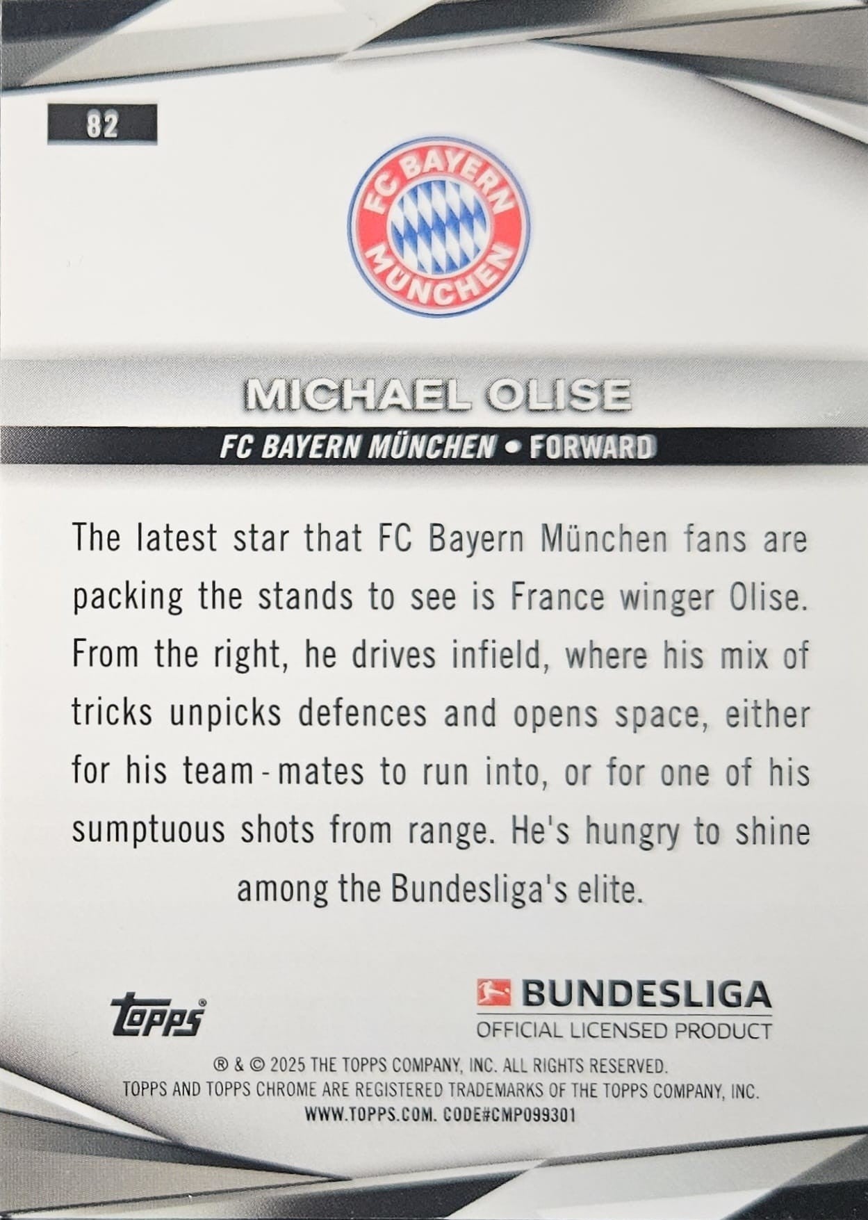 Michael Olise - Topps Chrome Bundesliga 24/25