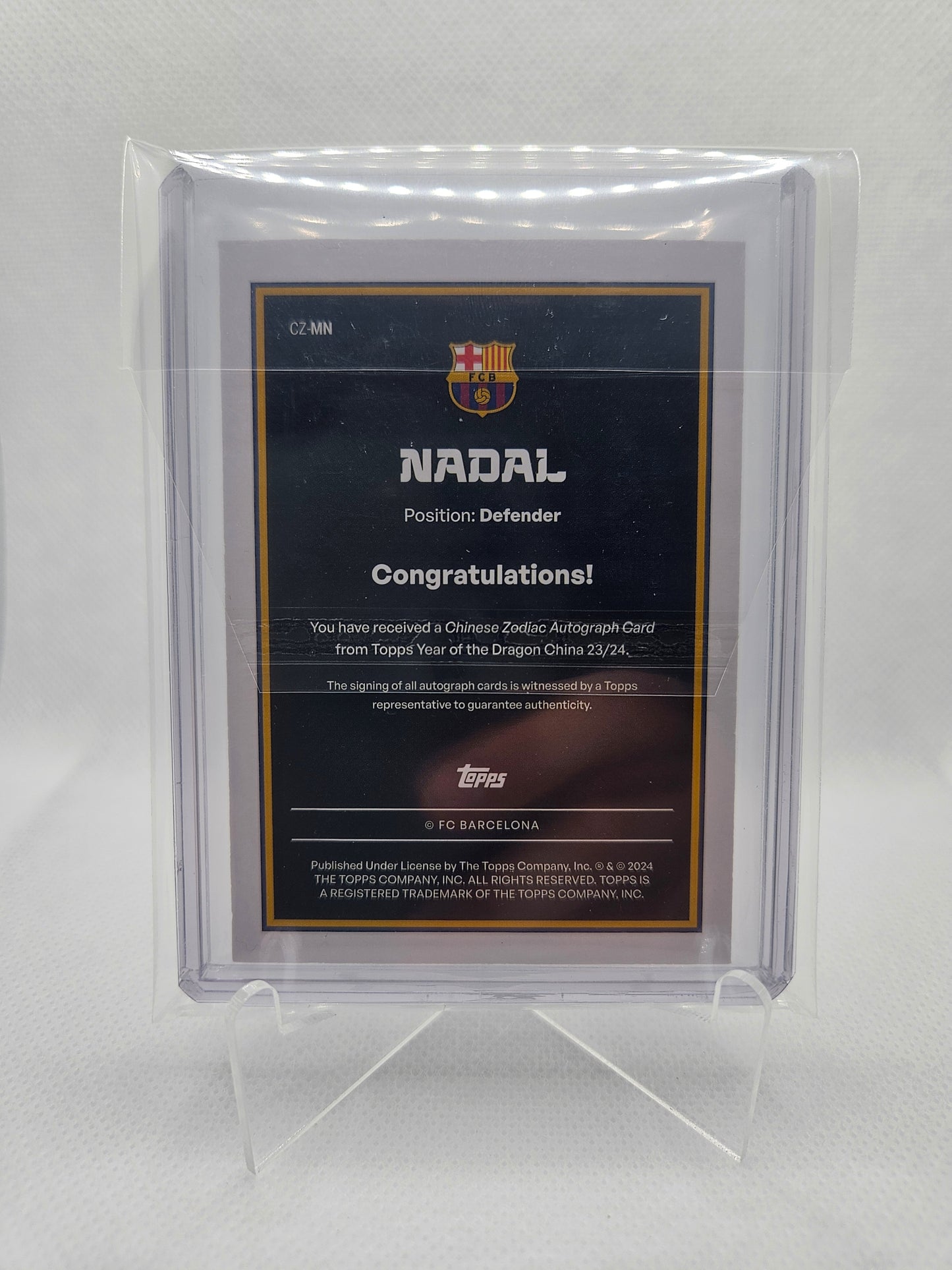 Miguel Ángel Nadal /50 - Autógrafo original - Barcelona Year Of The Dragon China 23/24