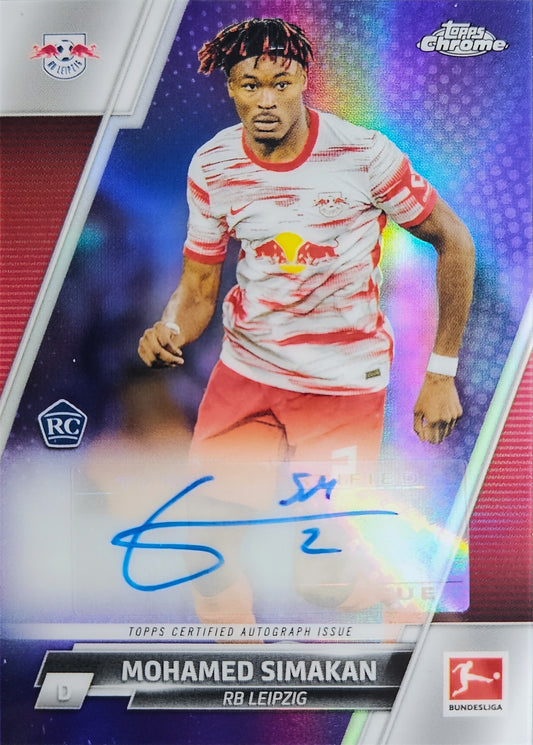 Mohamed Simakan (RC) /199 - Autógrafo original - Topps Chrome Bundesliga 21/22