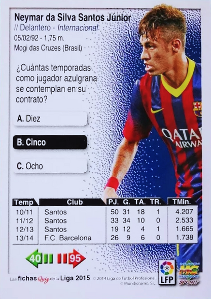 Neymar - Las Fichas Quiz de la Liga 2015