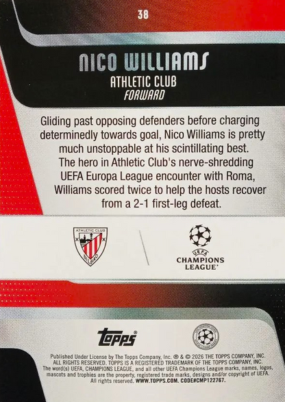 Nico Williams - UEFA Club Competitions 25/26