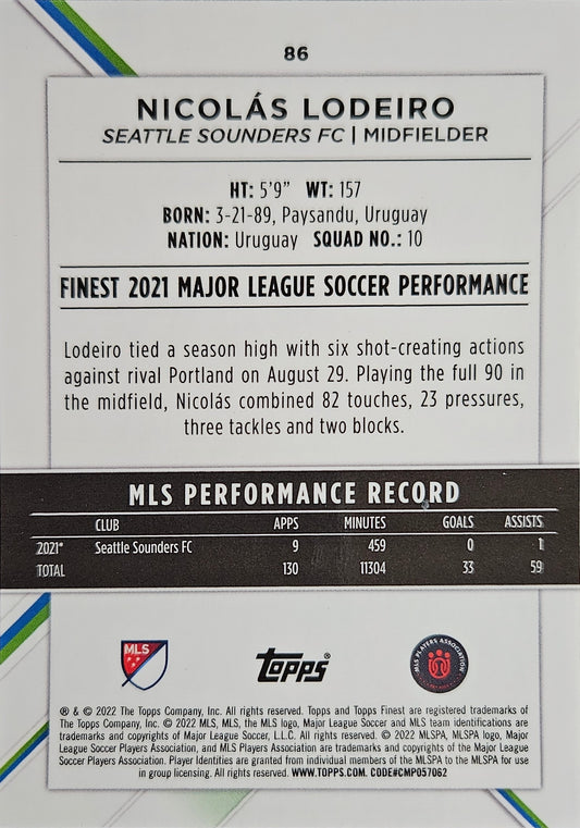 Nicolás Lodeiro - Topps Finest MLS 2022