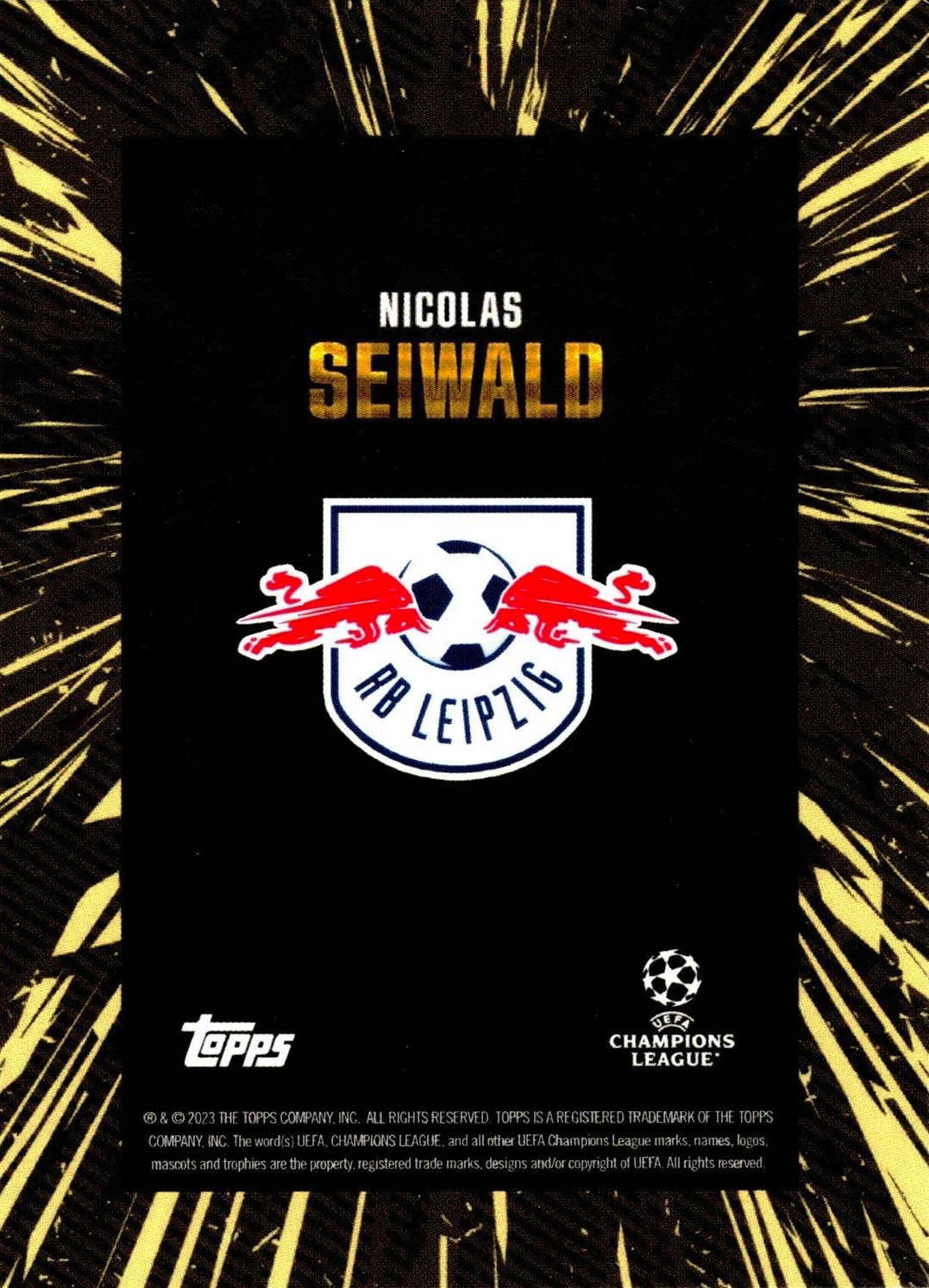 Nicolas Seiwald - Topps Gold UEFA Club Competitions 23/24
