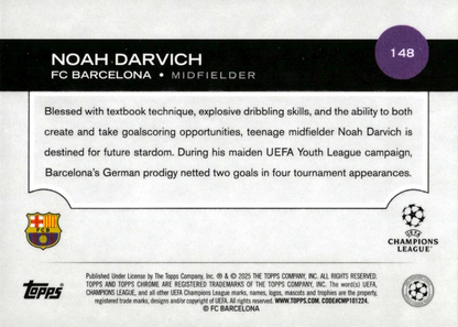 Noah Darvich (RC) - Topps Chrome Sapphire Edition UEFA Club Competitions 24/25