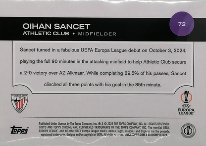 Oihan Sancet - Topps Chrome UEFA Club Competitions 24/25