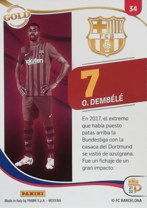 Ousmane Dembélé - Gold - Podium Barcelona 21/22