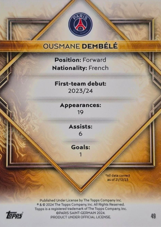 Ousmane Dembélé - Gold Drip - Team Set Paris Saint-Germain 23/24