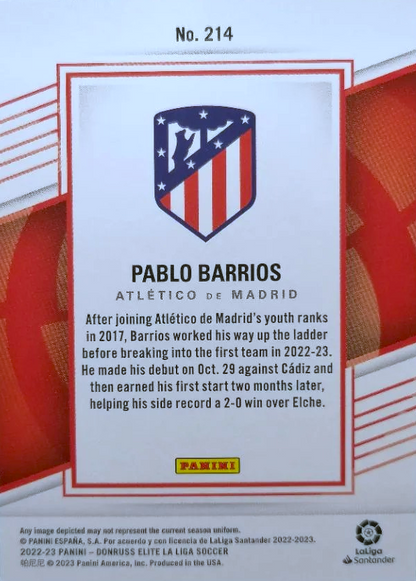 Pablo Barrios (RC) - Donruss Elite LaLiga 22/23