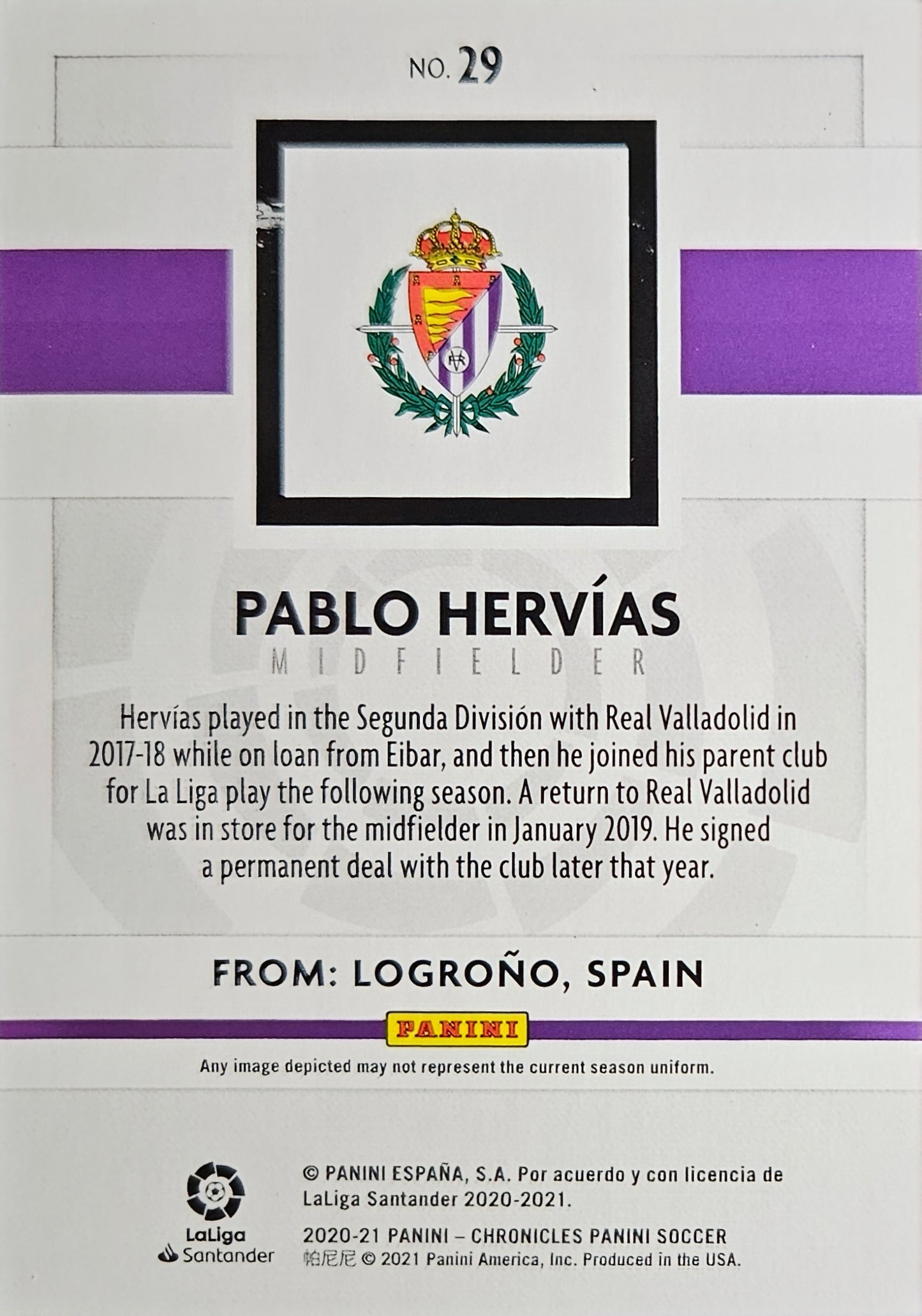 Pablo Hervías (RC) - Chronicles Panini Soccer 20/21
