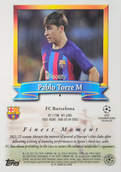 Pablo Torre (RC) - Topps Finest Flashbacks UEFA Club Competitions 22/23