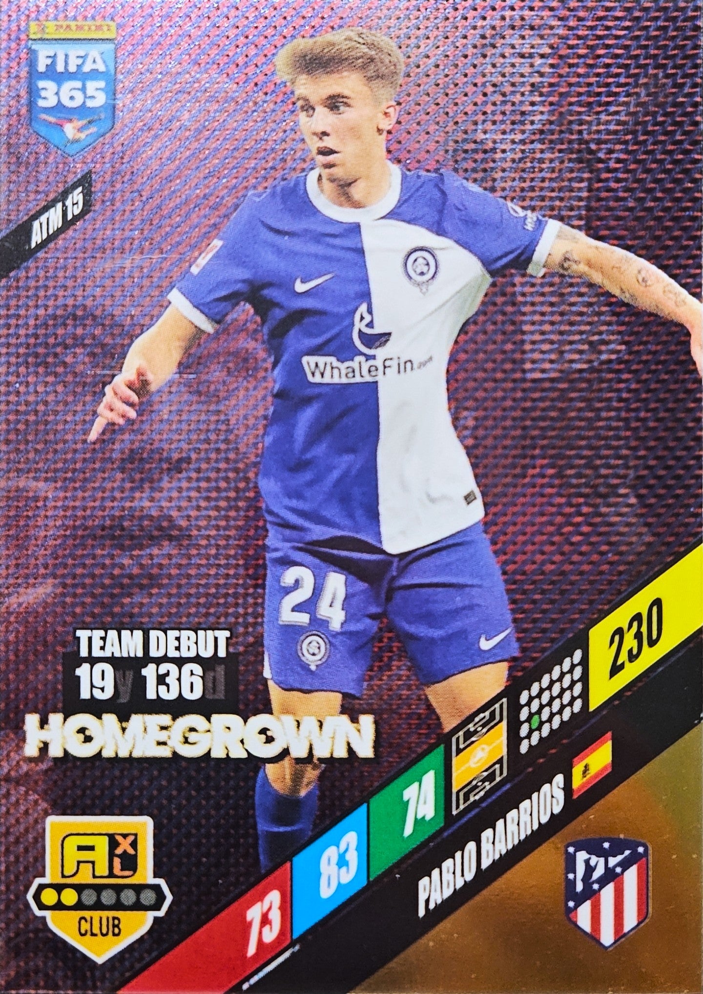 Pablo Barrios - Homegrown - Adrenalyn XL FIFA 365 2024