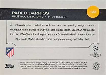 Pablo Barrios - Topps Chrome UEFA Club Competitions 24/25