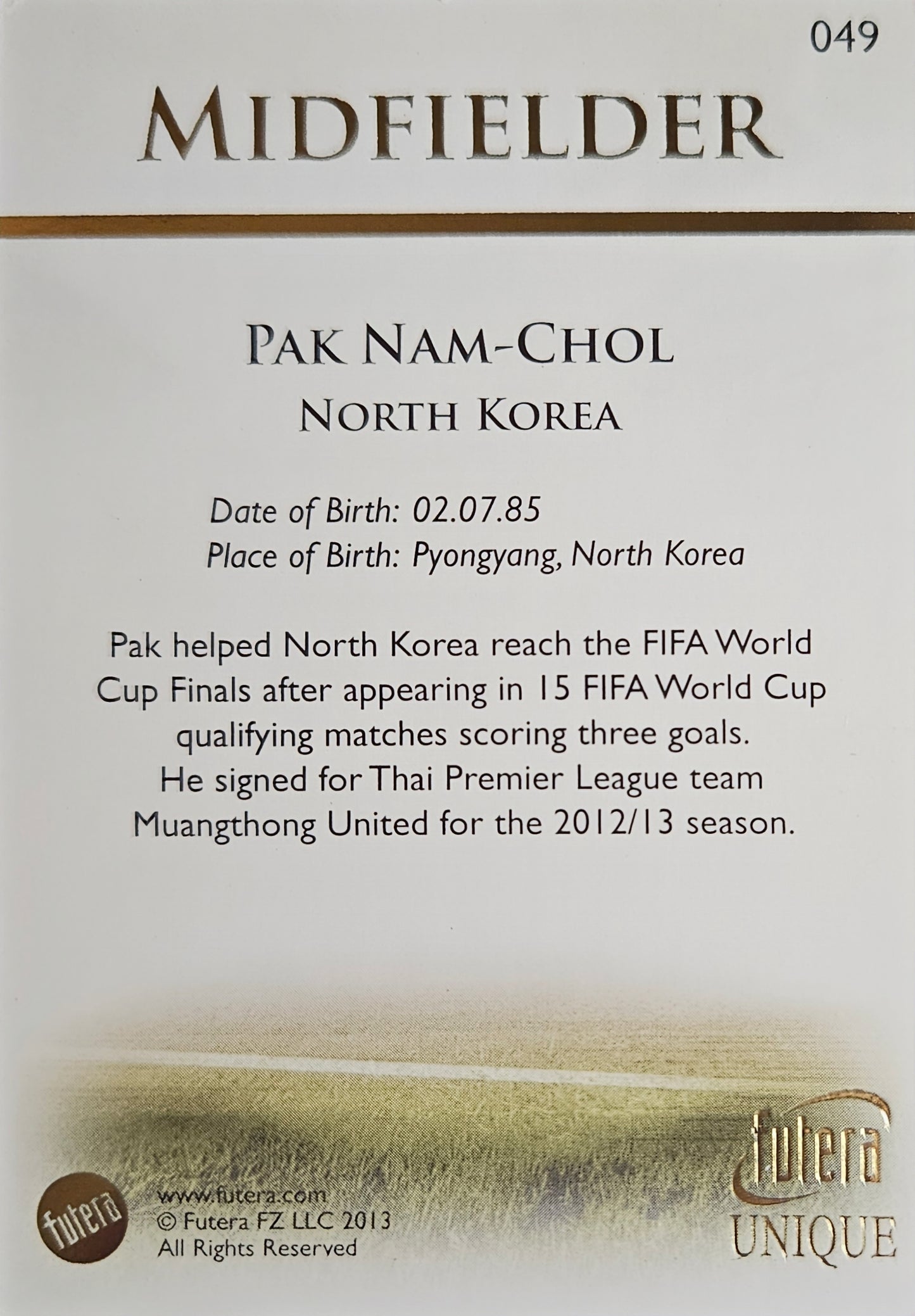Pak Nam-Chol - Futera Unique 2013