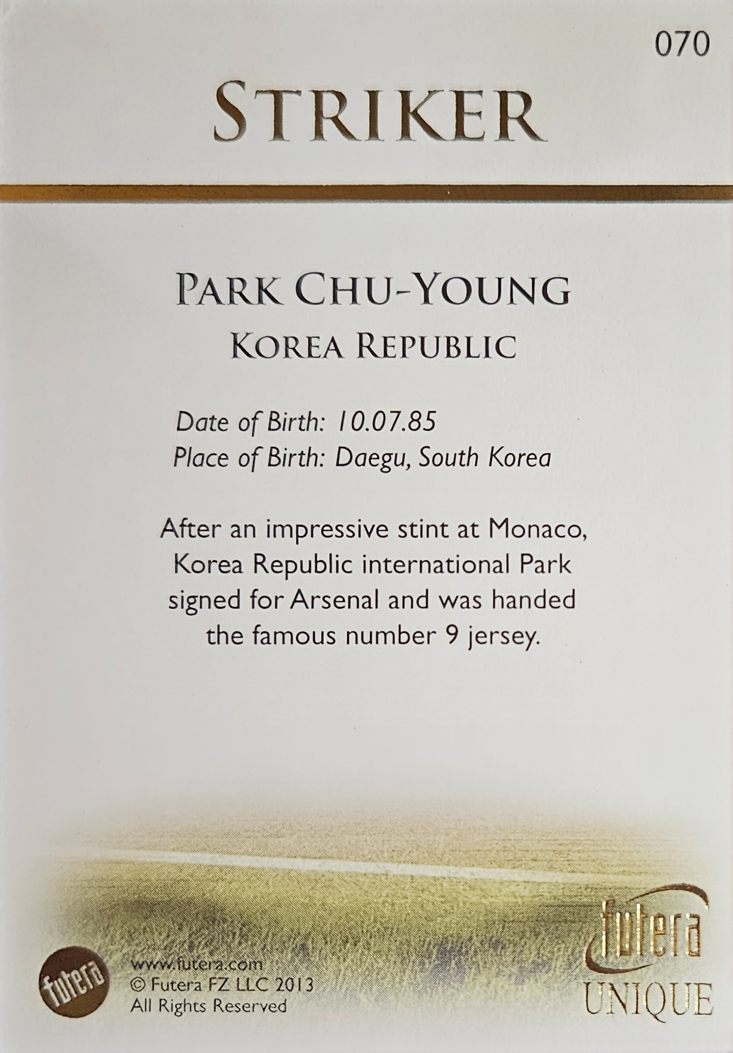 Park Chu-Young - Futera Unique 2013
