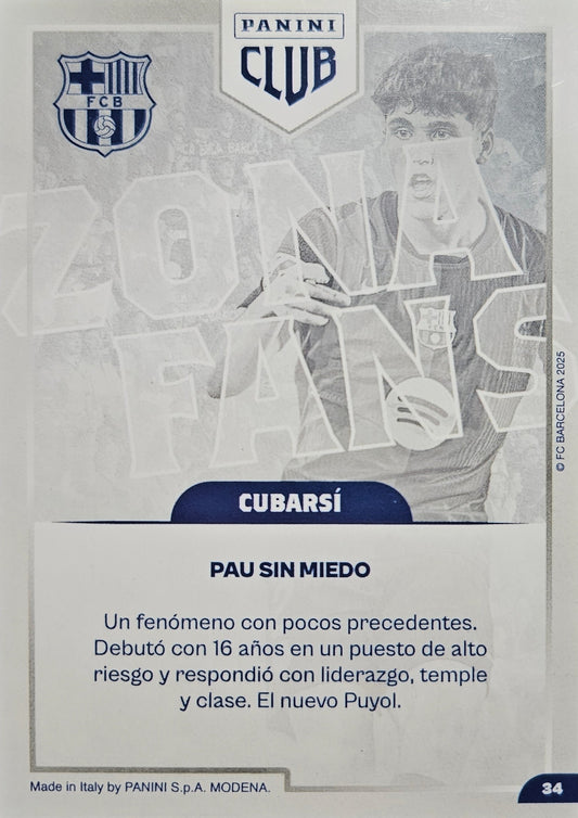 Pau Cubarsí - Zona Fans - Panini Club Barcelona 24/25