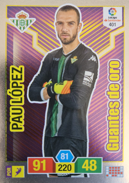 Pau López - Guantes de oro - Adrenalyn XL LaLiga 18/19