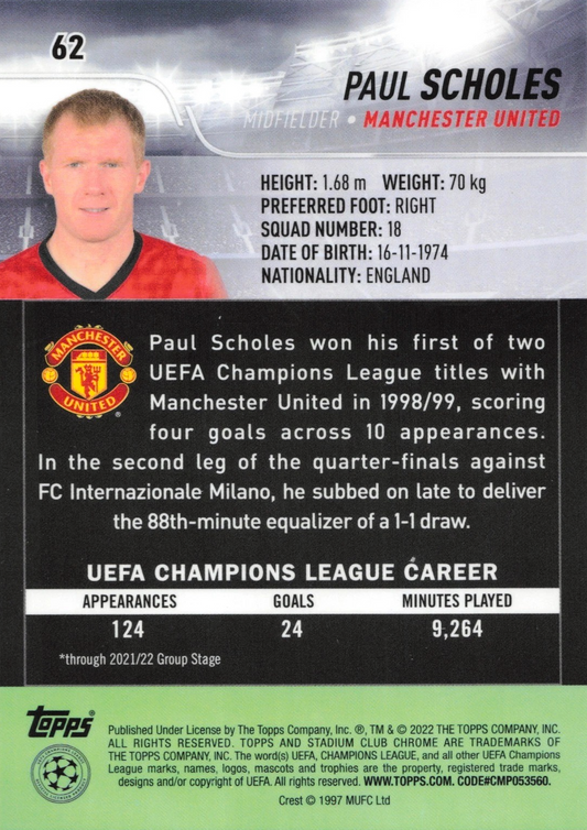 Paul Scholes - Stadium Club Chrome UEFA Champions League 21/22