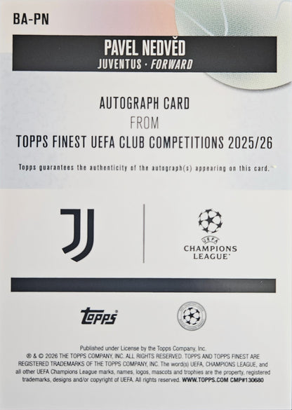 Pavel Nedvěd /150 - Autógrafo original - Topps Finest UEFA Club Competitions 25/26