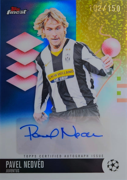 Pavel Nedvěd /150 - Autógrafo original - Topps Finest UEFA Club Competitions 25/26