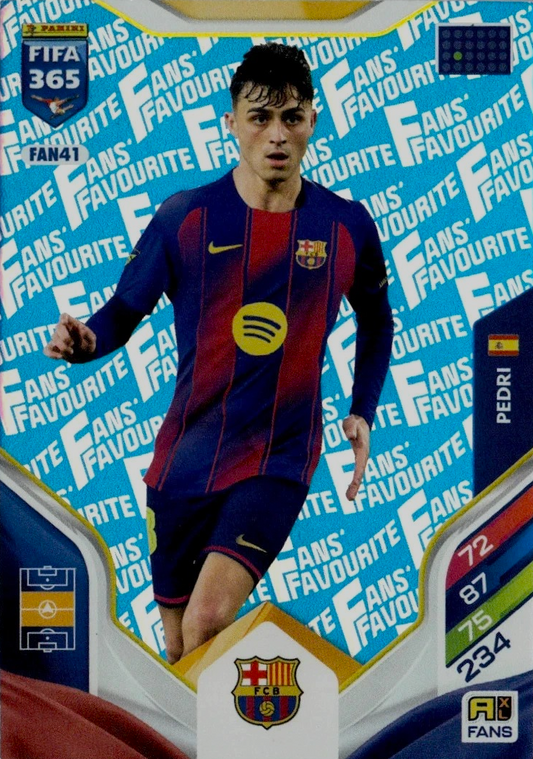 Pedri - Fan's Favourite - Paralela azul - Adrenalyn XL FIFA 365 2026