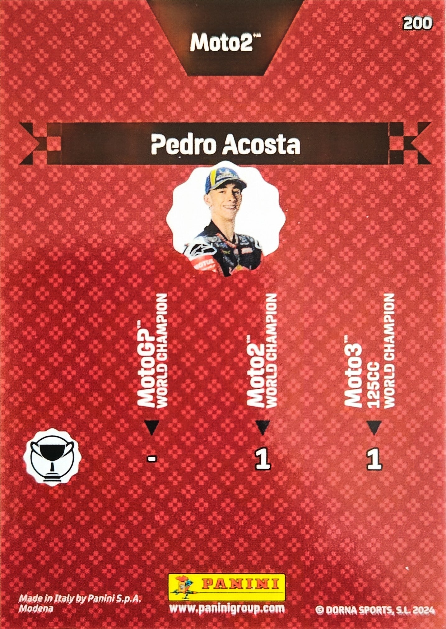 Pedro Acosta - World Champion Moto 2 - MotoGP 2024 75th Anniversary