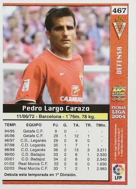 Pedro Largo - Las Fichas de la Liga 2004