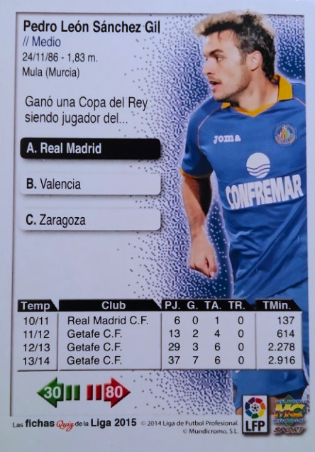 Pedro León - Las Fichas Quiz de la Liga 2015