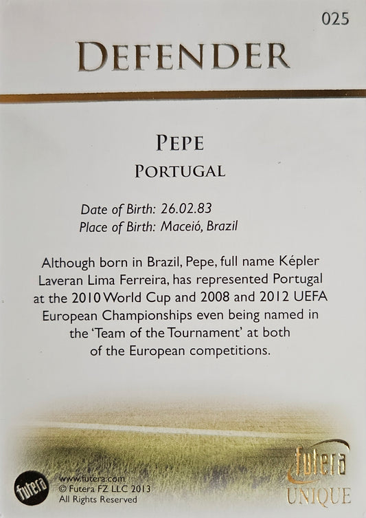 Pepe - Futera Unique 2013