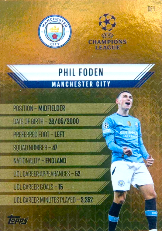 Phil Foden - Golden Edge Edition - Match Attax UEFA Club Competitions 24/25