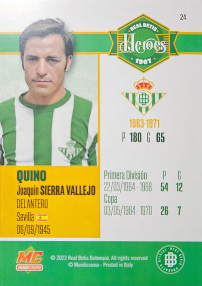 Quino - Real Betis Héroes - La Vida en Verde 2023