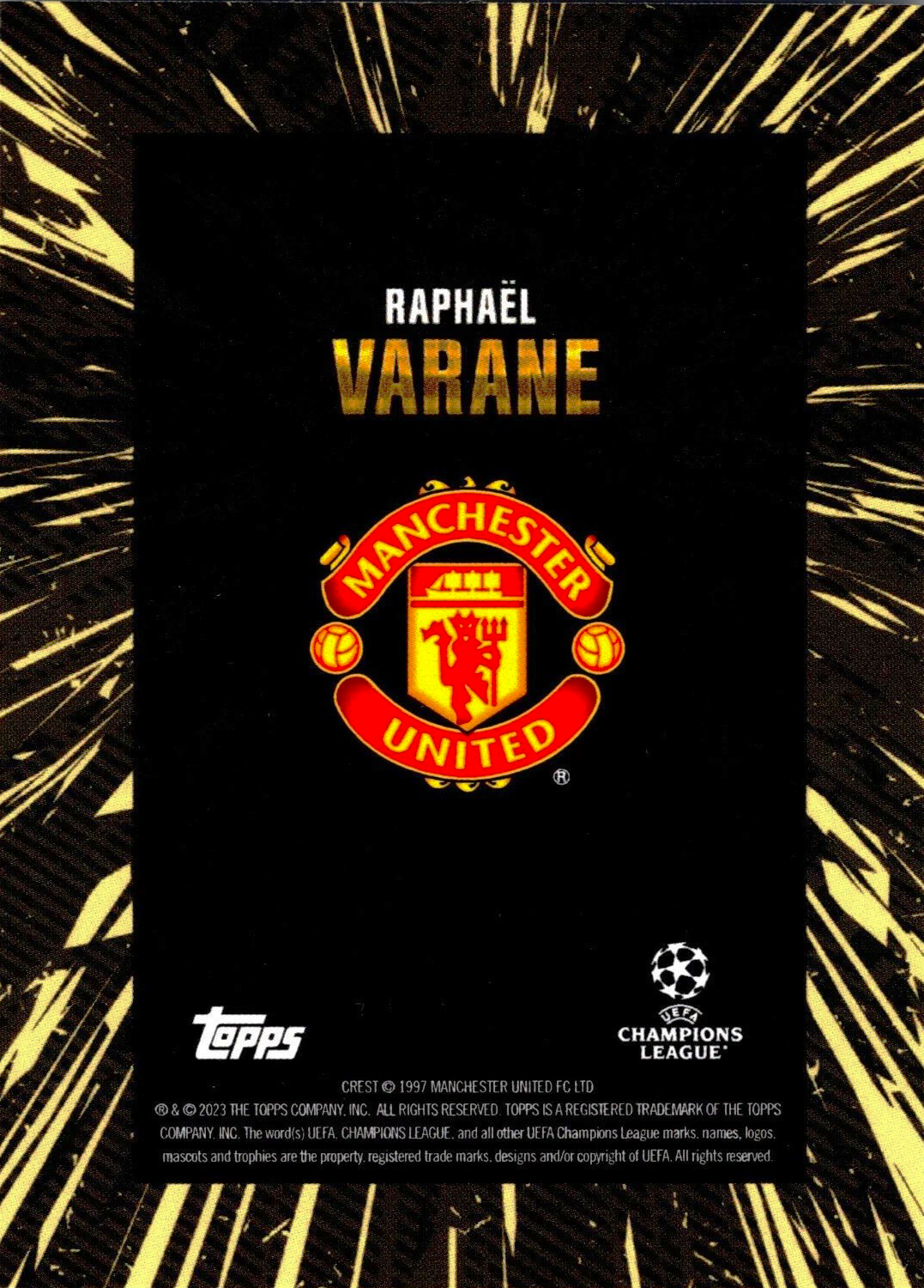 Raphaël Varane - Topps Gold UEFA Club Competitions 23/24
