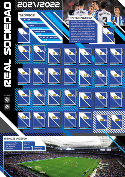 Real Sociedad 2021-22 con 30 cromos - Póster gigante