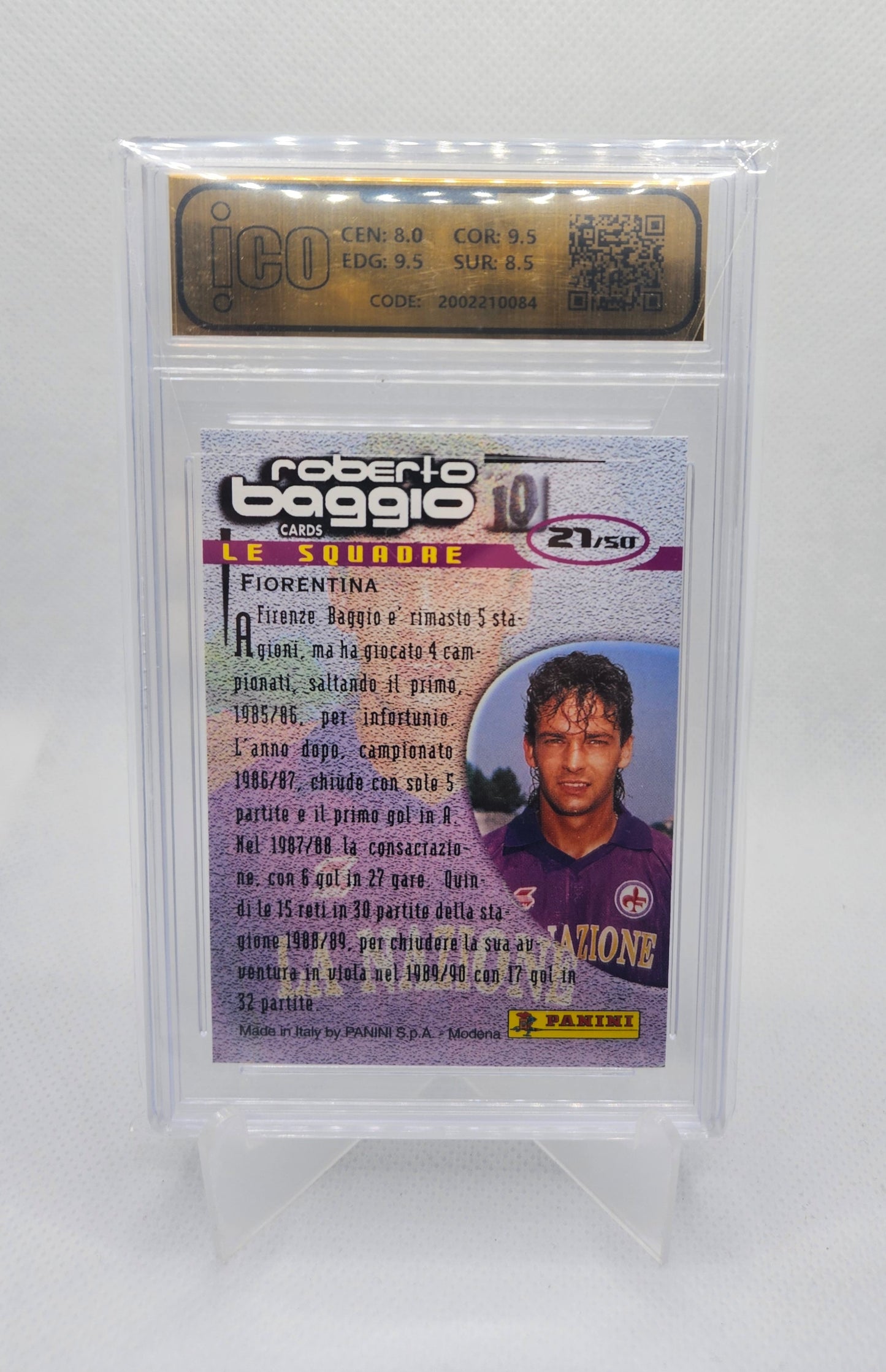 Roberto Baggio - Fiorentina Le Squadre 21/50 - Ico 8.5 - Roberto Baggio Cards 1999