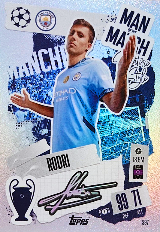 Rodri - Man of the Match Signature Style - Match Attax UEFA Club Competitions 24/25