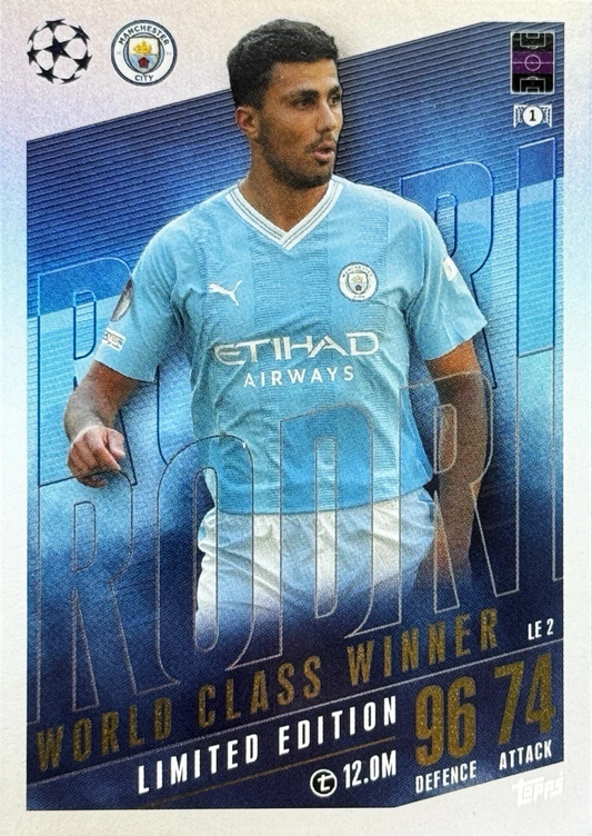 Rodri - World Class Winner - Match Attax Extra UEFA Club Competitions 23/24