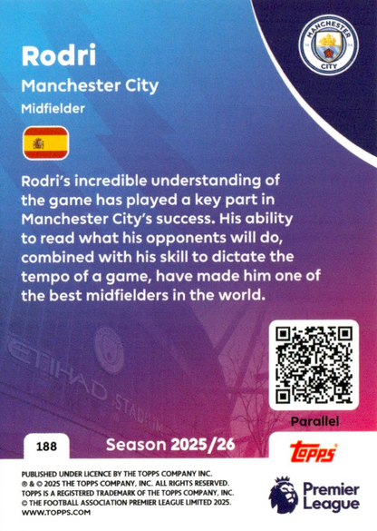 Rodri - Yellow - Topps Premier League 2026
