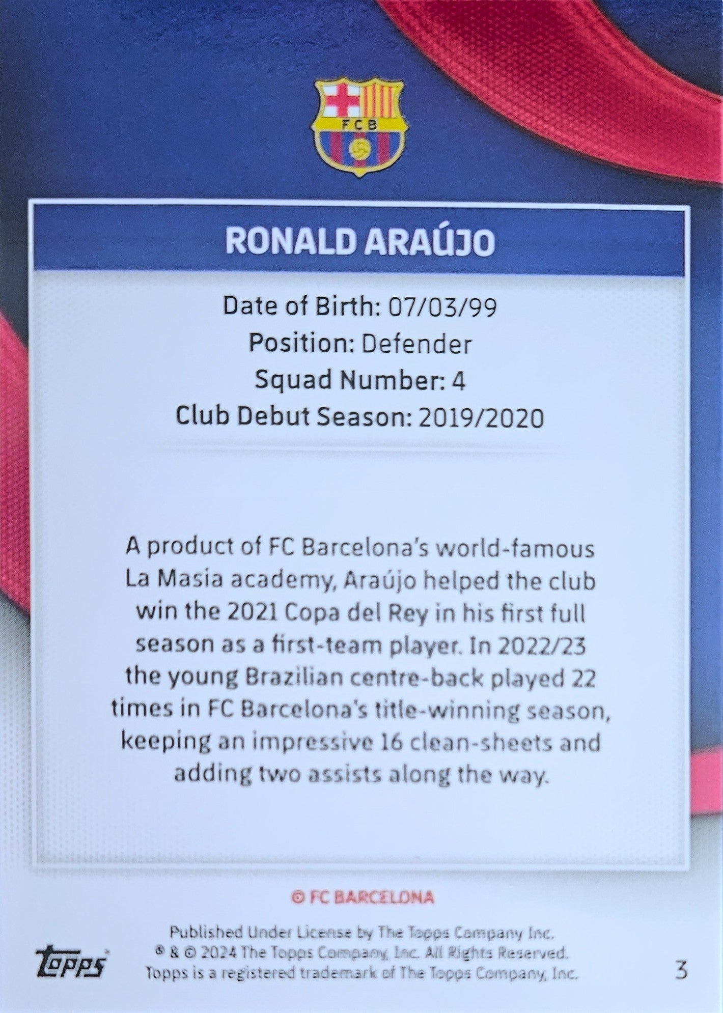 Ronald Araujo - Cracked ice - Team Set Barcelona 23/24