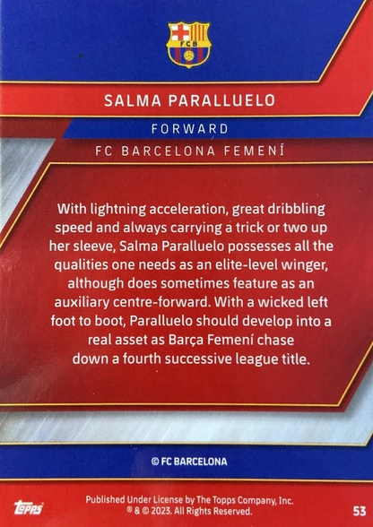 Salma Paralluelo (RC) - Acción - Topps Chrome Barcelona 22/23