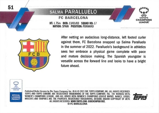 Salma Paralluelo (RC) - Topps Chrome UEFA Women's Champions League 22/23