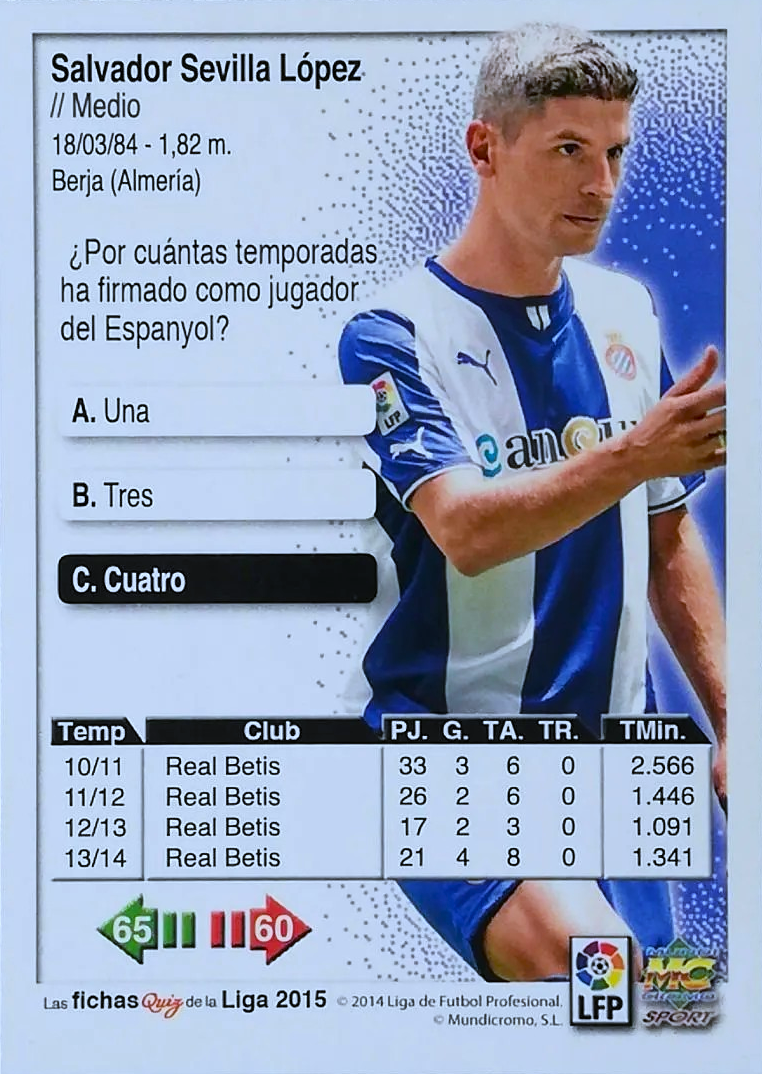 Salva Sevilla - Las Fichas Quiz de la Liga 2015