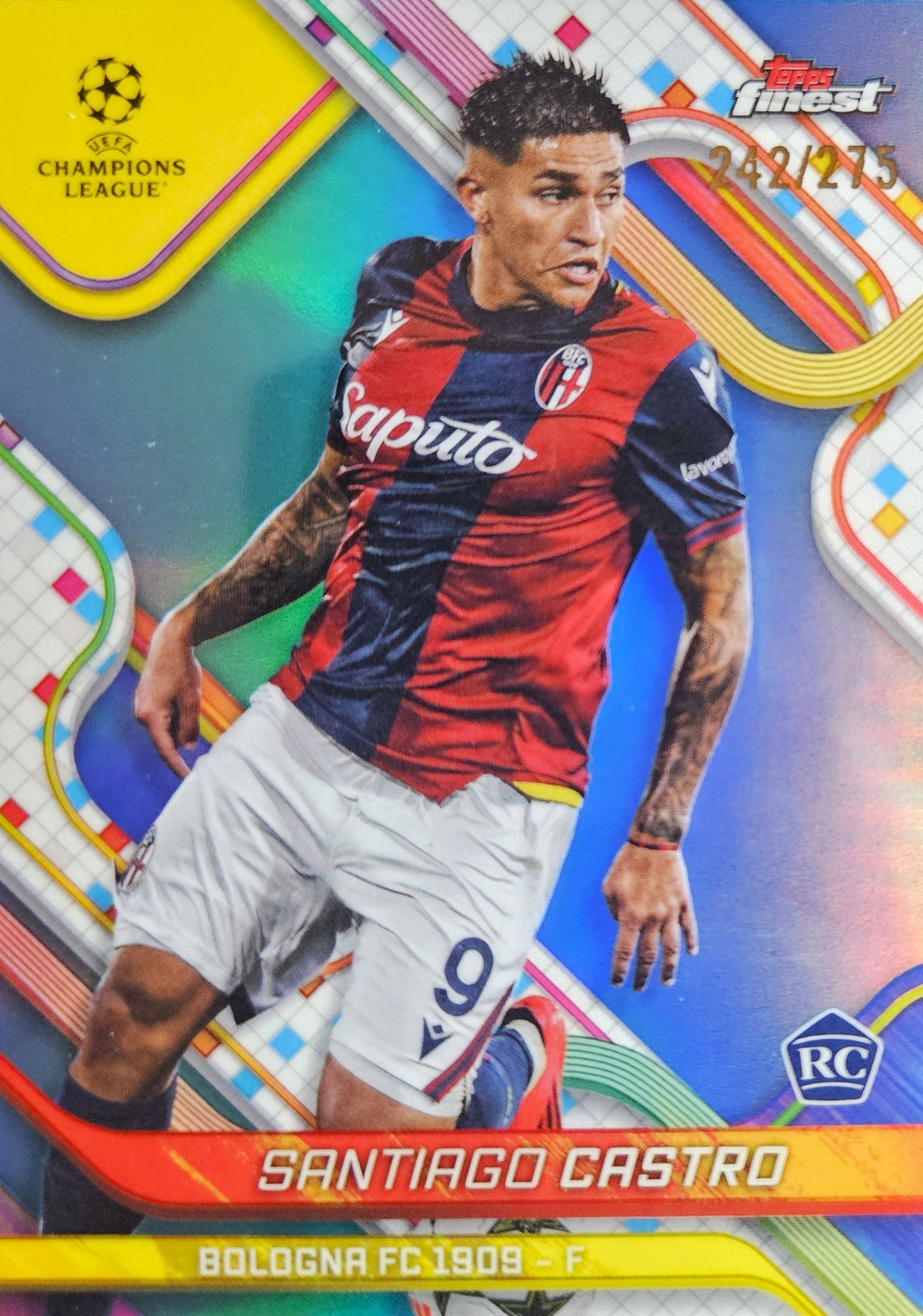 Santiago Castro (RC) /275 - Topps Finest UEFA Club Competitions 24/25
