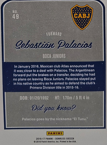 Sebastián Palacios /49 - Donruss Soccer 16/17