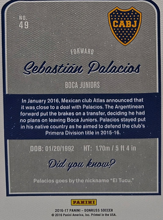 Sebastián Palacios /49 - Donruss Soccer 16/17