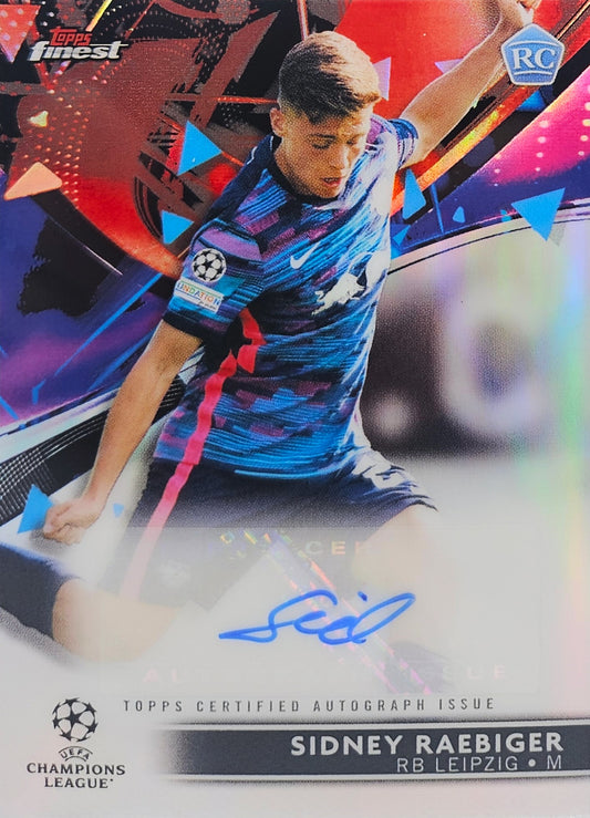 Sidney Raebiger (RC) - Autógrafo original - Topps Finest UEFA Club Competitions 21/22