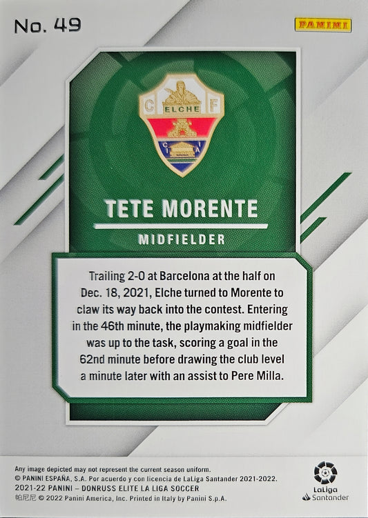 Tete Morente /49 - Donruss Elite LaLiga 22/23