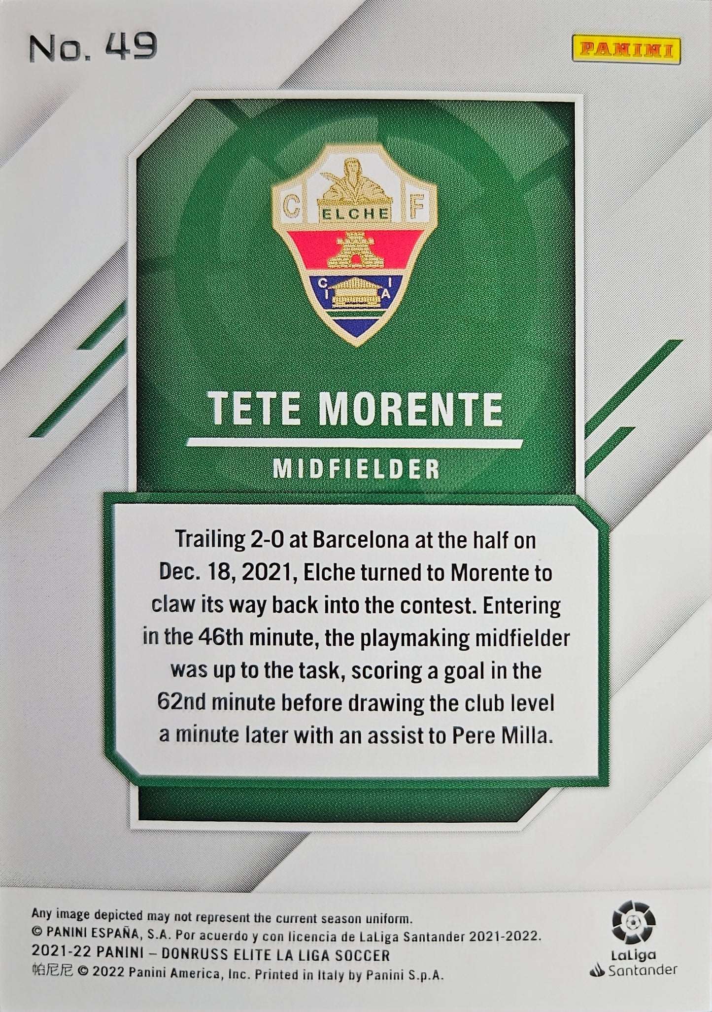 Tete Morente - Donruss Elite LaLiga 21/22