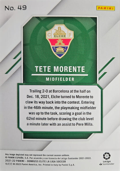 Tete Morente - Donruss Elite LaLiga 21/22