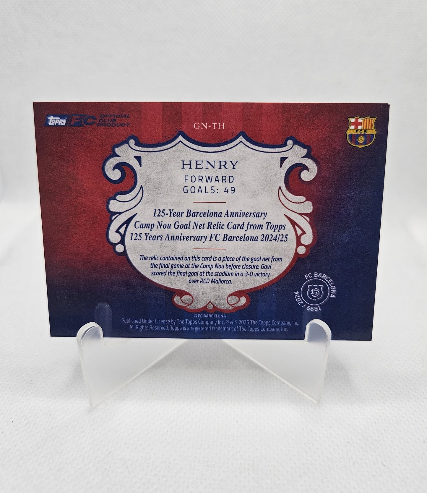 Thierry Henry /75 - Trozo de Red - 125 aniversario Barcelona